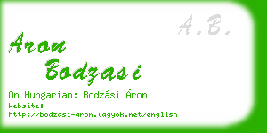 aron bodzasi business card